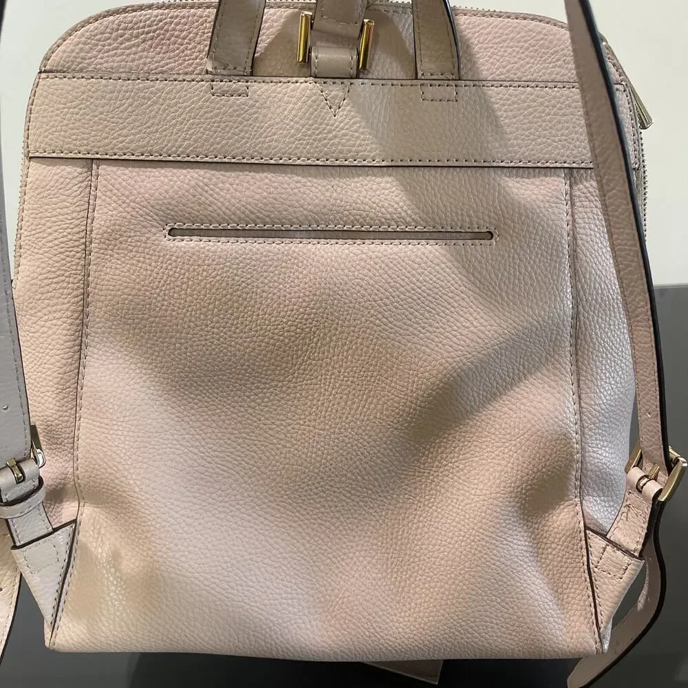 Michael Kors Rhea Pink Soft Pebbled Leather Backpack